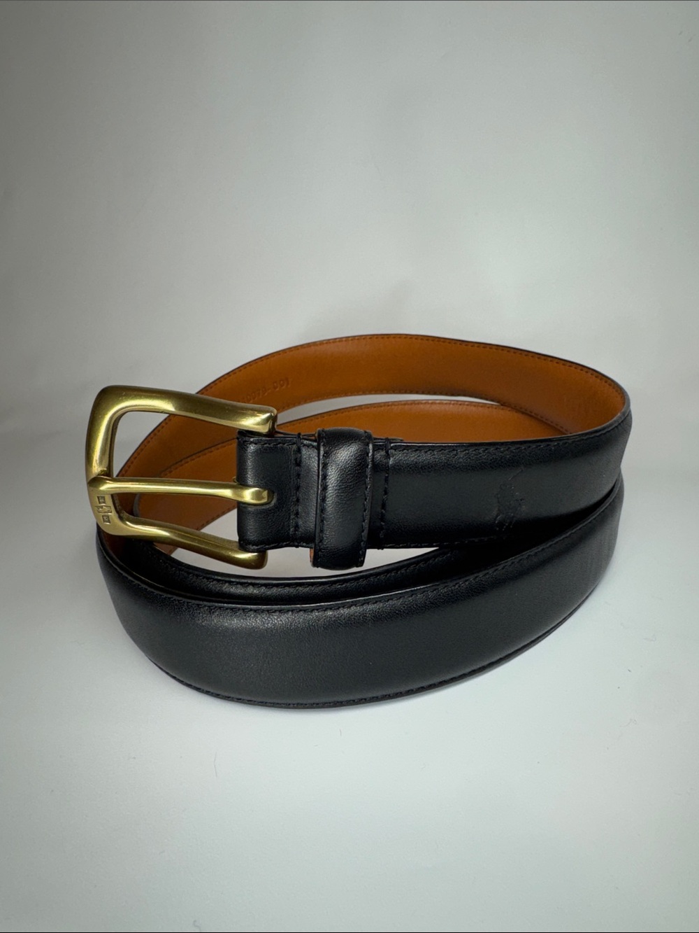 Polo Ralph Lauren Black Leather Dress Belt Men’s 36/90